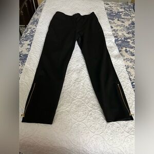 LOFT black pants with gold zipper ankles. Size 10 New with tags